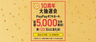 ワイモバイル10周年大感謝祭   最大120万人にPayPayギフトカードが当たる