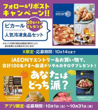 iAEON（アイイオン） ピカールの人気冷凍食品セットが20名にその場で当たる