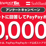 アンケートに回答してPayPayポイント 最大10,000円相当が5,110名にその場で当たる